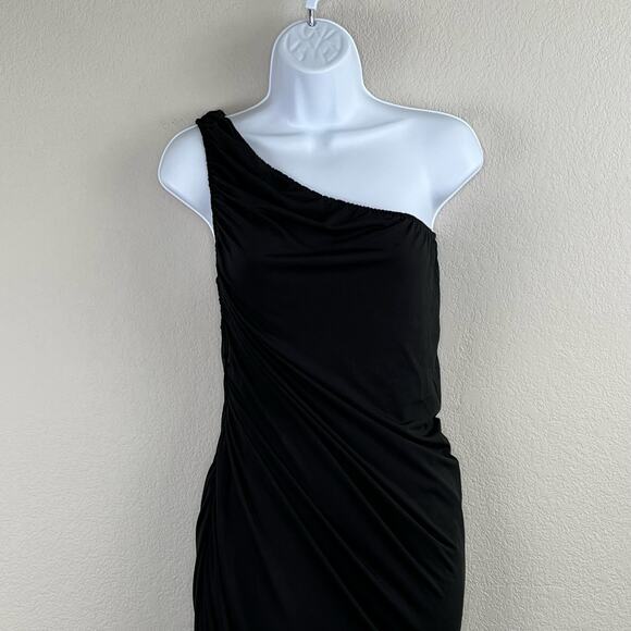 Steve Madden Ayana Black Asymmetric One Shoulder Midi/Mini Dress Large NWT - Picture 6 of 16